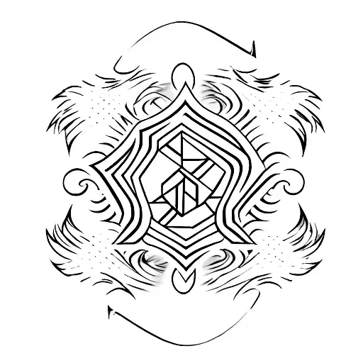 simple fire and ice element symbol tattoo design idea