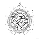 fire and ice element symbols  tattoo design idea