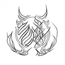 fire and ice element symbols  tattoo design idea