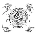 fire and ice element symbols  tattoo design idea
