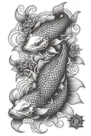 koi carp and dragon tattoo design idea