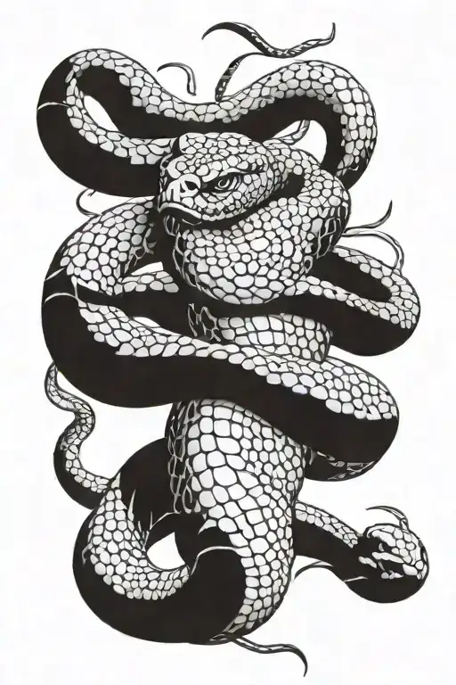 rattlesnake wrapped tattoo design idea
