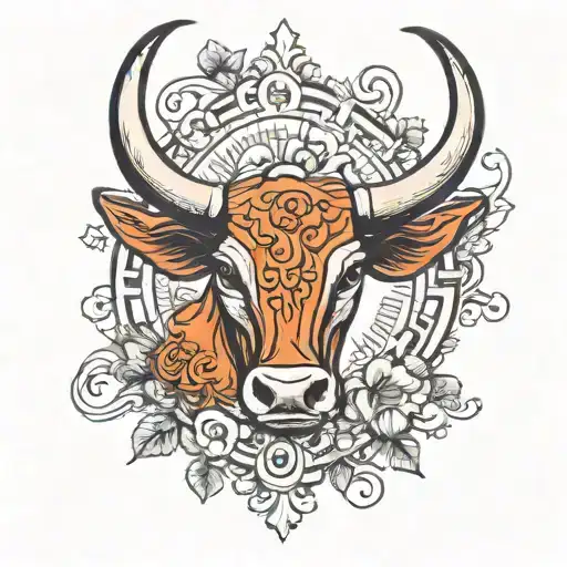 Texas longhorn tattoo design idea