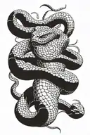 rattlesnake wrapped tattoo design idea