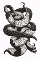 rattlesnake wrapped tattoo design idea