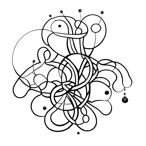 long grapevine with pearls and rubies tattoo design idea