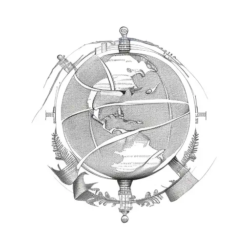 family tree with the globe on top tattoo design idea