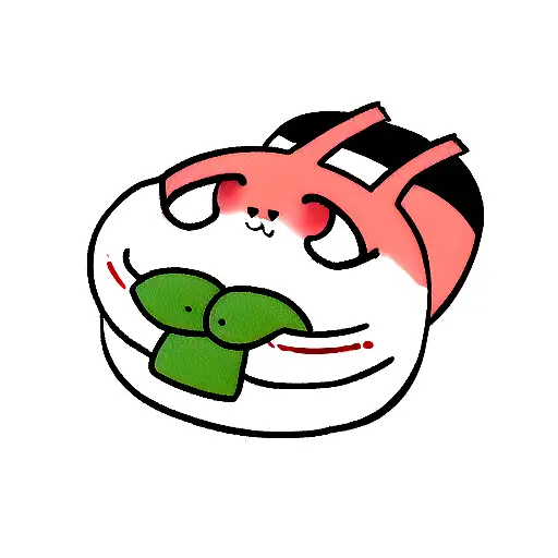 sushi cat tattoo design idea