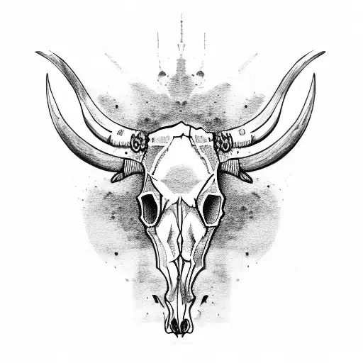 cow skull tattoo design idea