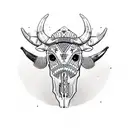 Aztec cow skull tattoo design idea