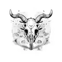 Aztec cow skull tattoo design idea