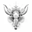 cow skull tattoo design idea