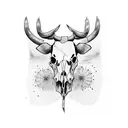 cow skull tattoo design idea