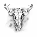 cow skull tattoo design idea
