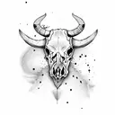 cow skull tattoo design idea