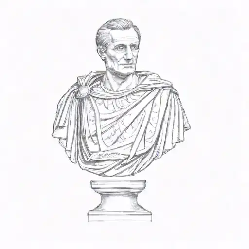 a bust of julius caesar tattoo design idea