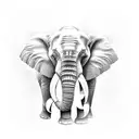 elephant gemini tattoo design idea