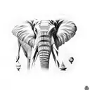 elephant gemini tattoo design idea