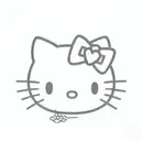 hello kitty face  tattoo design idea