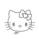 hello kitty face  tattoo design idea