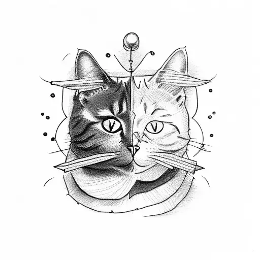a cat smoking tattoo design idea