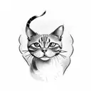 a cat smoking tattoo design idea