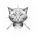 a cat smoking tattoo design idea