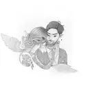 couples ring tattoo design idea