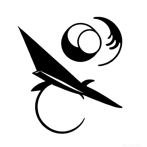 Turtle in a paper plane with wine and chips looking at the moon tattoo design idea