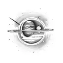 Space with planets tattoo design idea