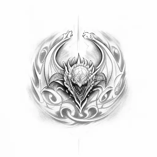 Golden Dragons As Emblem of the House Targaryen. Stock Illustration -  Illustration of japanese, graphic: 269275870