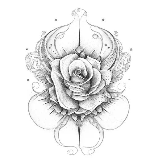 March birth flower spine  tattoo design idea
