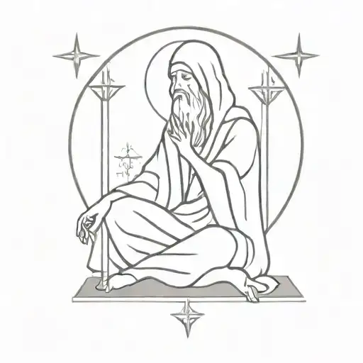 the hermit tarot card  tattoo design idea