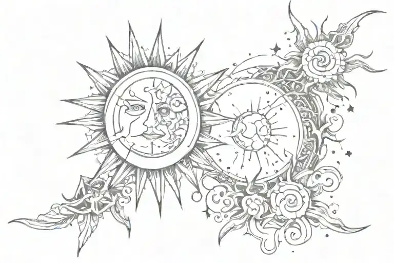 The sun'll rise the stars have already died" tattoo design idea