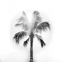 palm tree with sun tattoo design idea