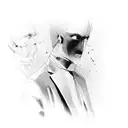 man boxing his dark shadow tattoo design idea