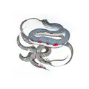 snake with flowers representing gemini and sagittarius  tattoo design idea