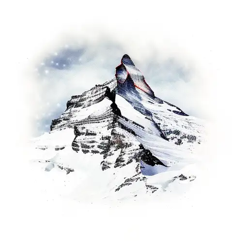 skiing matterhorn  tattoo design idea