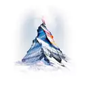 skiing matterhorn  tattoo design idea