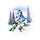 skiing matterhorn  tattoo design idea