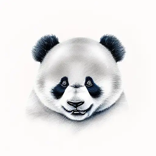 panda resembling human gerber baby with chubby cheeks tattoo design idea