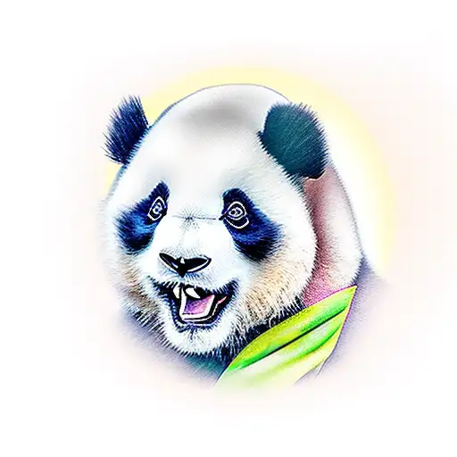 panda resembling human gerber baby with chubby cheeks tattoo design idea