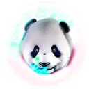 chubby cheek caucasion baby boy face embedded onto panda tattoo design idea