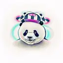 chubby cheek caucasion baby boy face embedded onto panda tattoo design idea