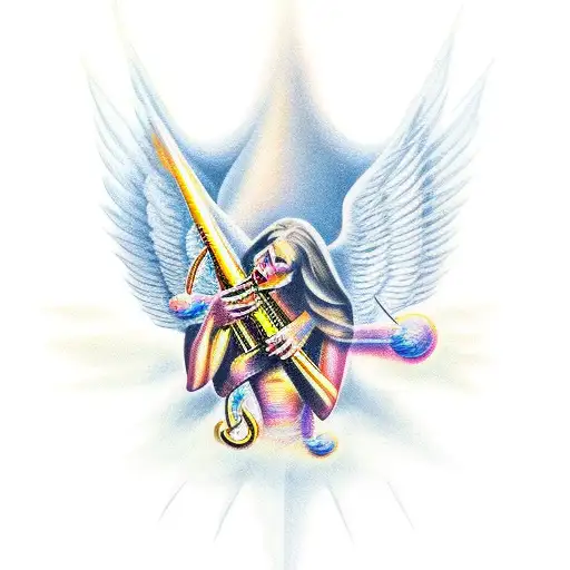 7 Angels with trumpets of apocalypse tattoo design idea