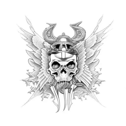 7 Angels with trumpets of apocalypse tattoo design idea