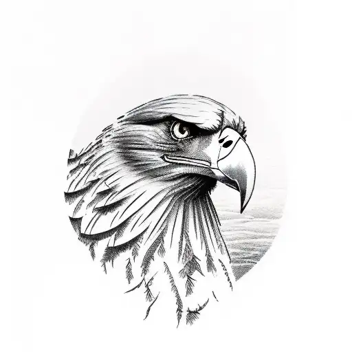 Eagle rowing a drift boat tattoo design idea