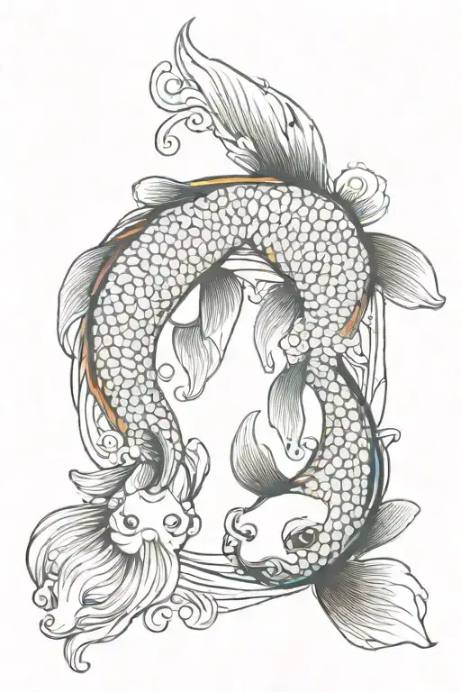 Koi Fish yin yang tattoo design idea
