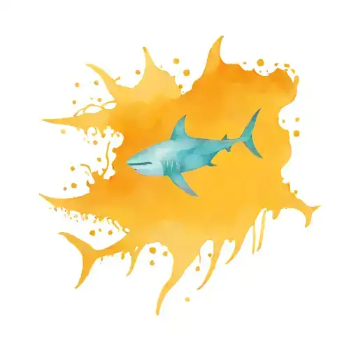 Sharks swimming with fish and manta rays tattoo design idea