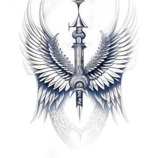 ankh with wings tattoo design idea